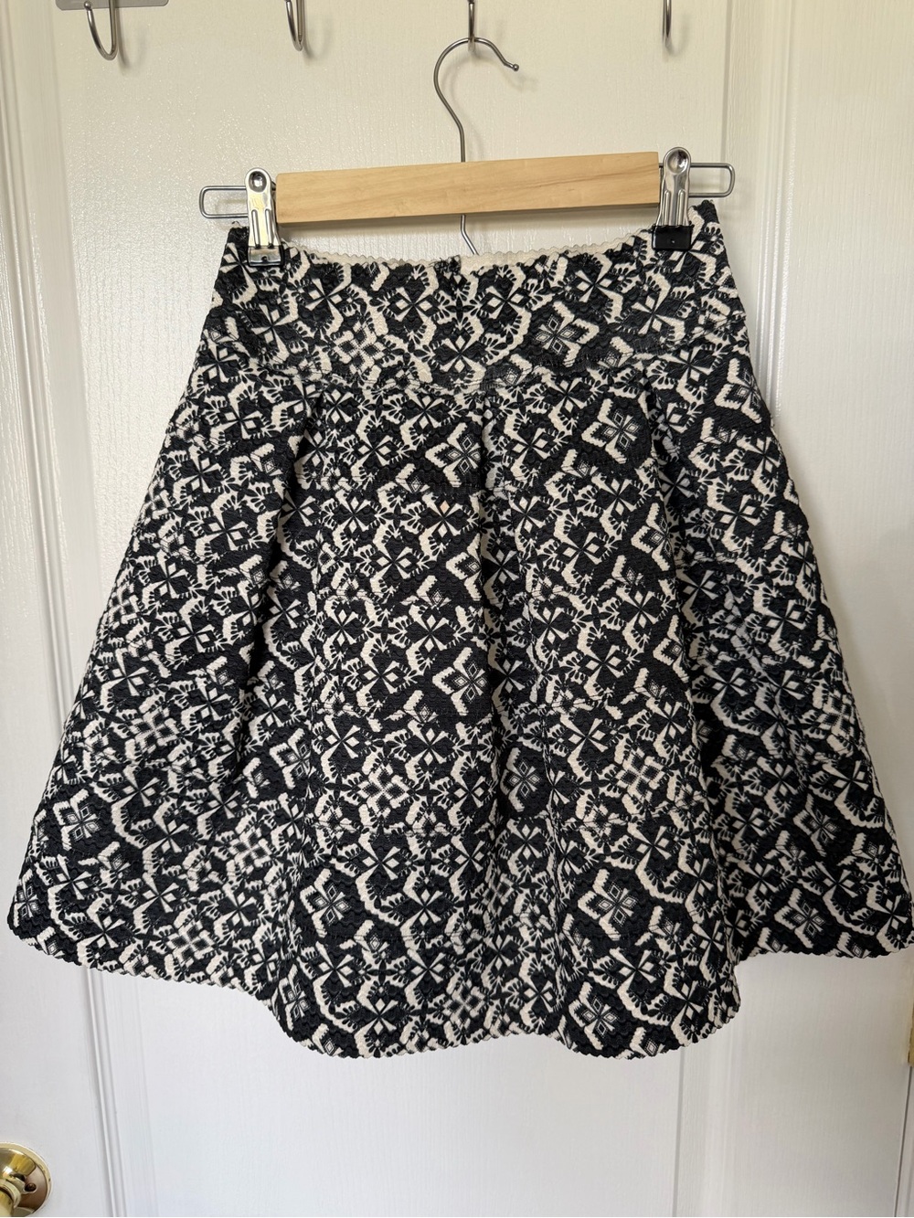 Black & White Patterned Skater Skirt - Women